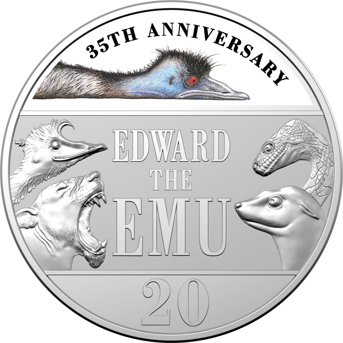 Mint Coins | Edward the Emu 35th Anniversary Coloured Unc 20 cent Coin Book