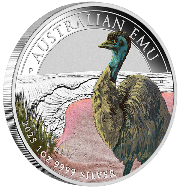 Australian Emu 2025 1oz Silver Coloured Coin Perth Mint