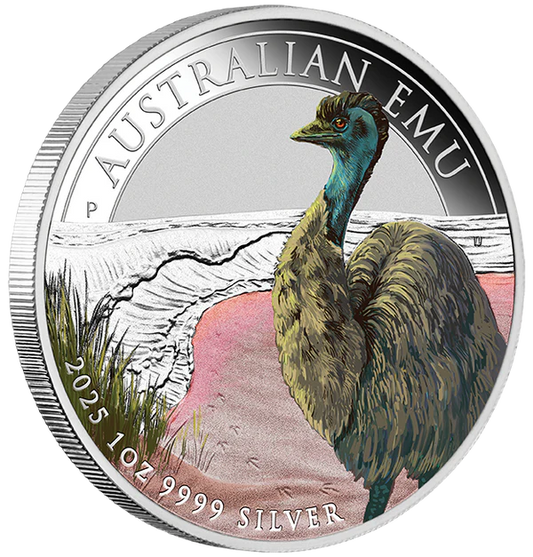 Australian Emu 2025 1oz Silver Coloured Coin Perth Mint