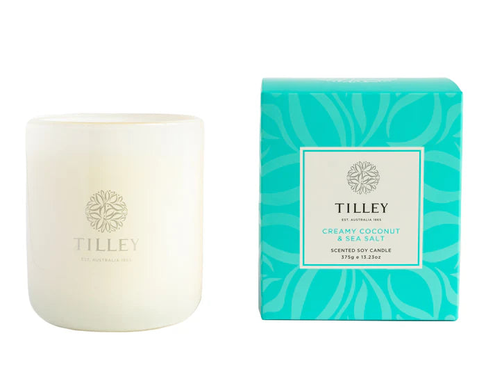 Tilley Scented Soy Candle 375g | Creamy Coconut & Sea Salt