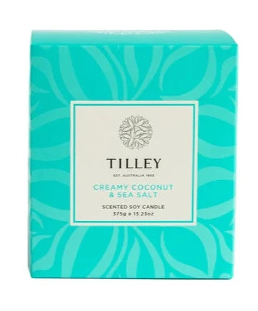 Tilley Scented Soy Candle 375g | Creamy Coconut & Sea Salt