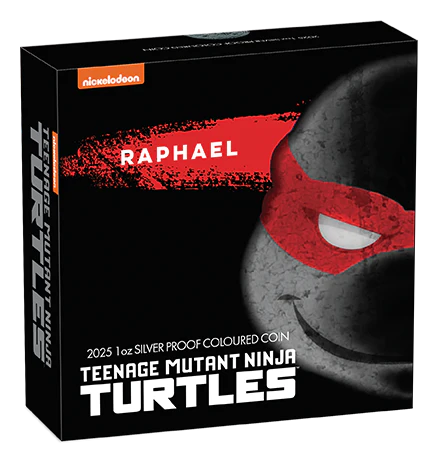 Teenage Mutant Ninja Turtles Raphael 2025 1oz Silver Proof Coloured Coin Perth Mint