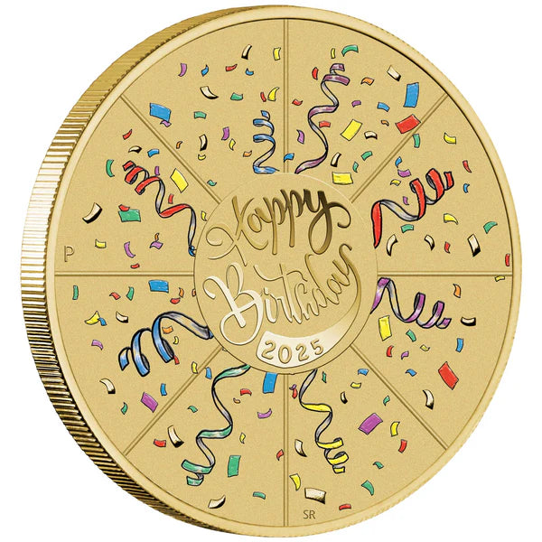 Happy Birthday 2025 Coloured Coin & Stamp Set Perth Mint