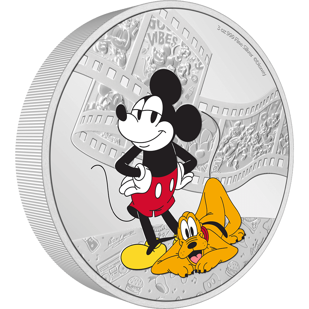 Disney Mickey & Friends – Mickey & Pluto 3oz Silver Coin