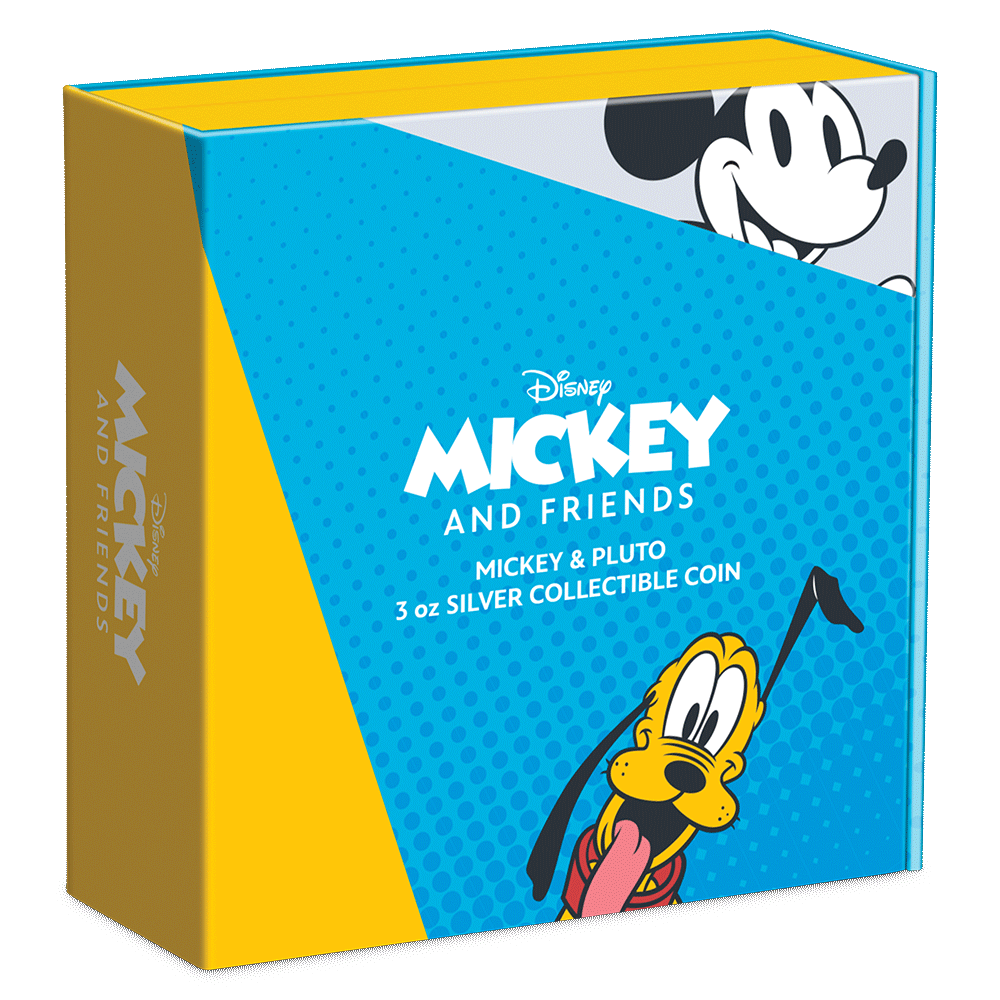 Disney Mickey & Friends – Mickey & Pluto 3oz Silver Coin