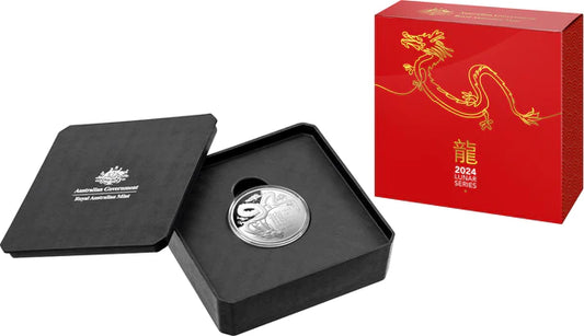 Mint Coins | 2024 Lunar Year of the Dragon $5 Domed Fine Silver Proof Coin