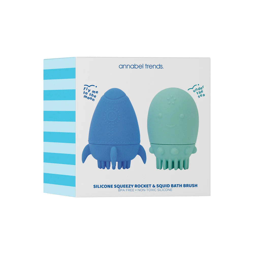 Silicone Bath Brush Rocket & Squid