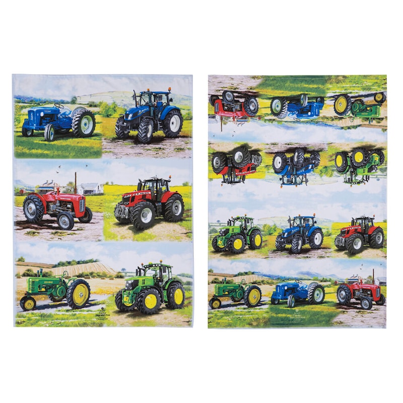 Ashdene Tractors Then/Now 2pk Kitchen Towels