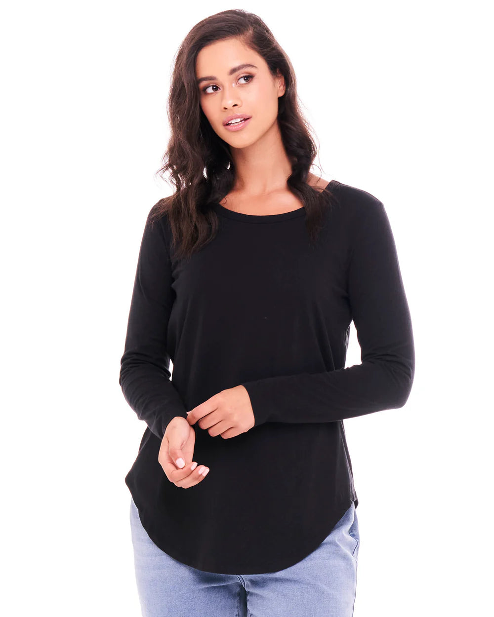 Megan Long Sleeve Top Black |