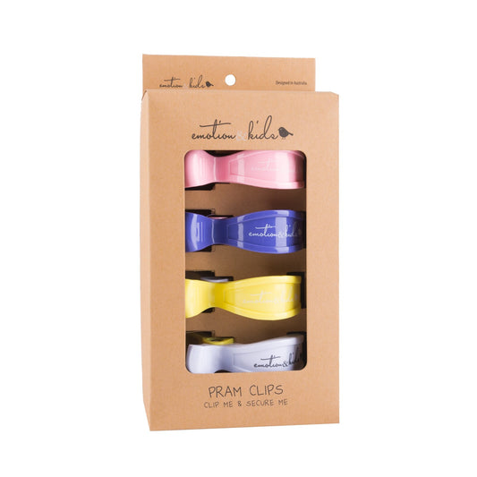 Pram Clips | Pink/Purple/Yellow/White 4pk