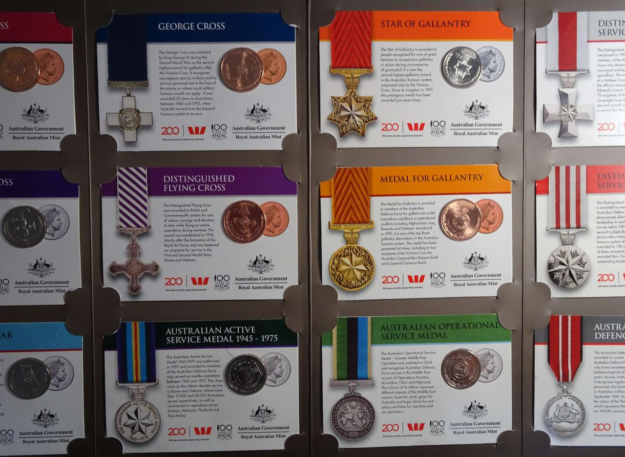 Legends of the Anzacs Medals of Honour 14 Coin Set