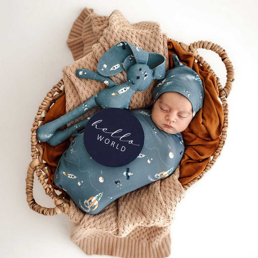 Snuggle Hunny Swaddle & Beanie Set | Rocket